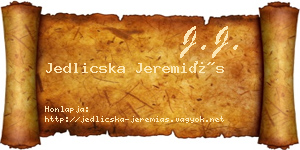 Jedlicska Jeremiás névjegykártya